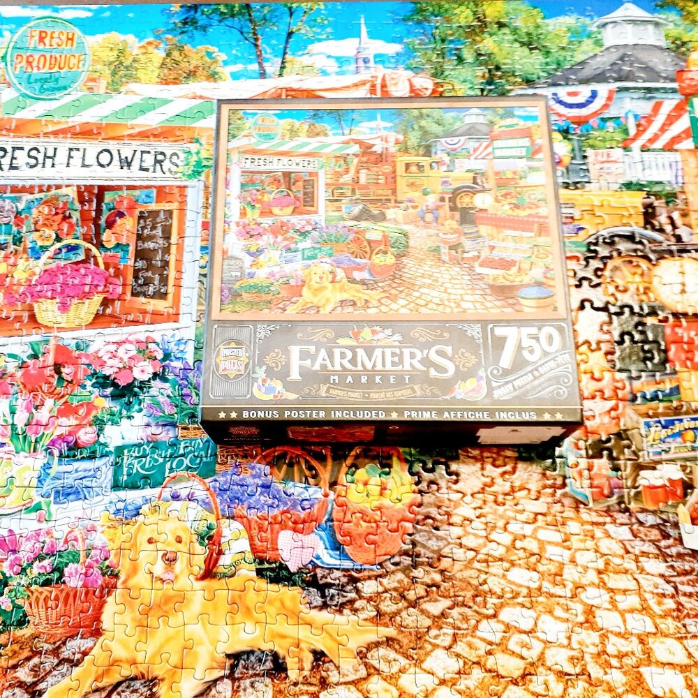 Master Pieces Jigsaw Puzzle Sale On The Square Farmers Market 750 Piece Complete